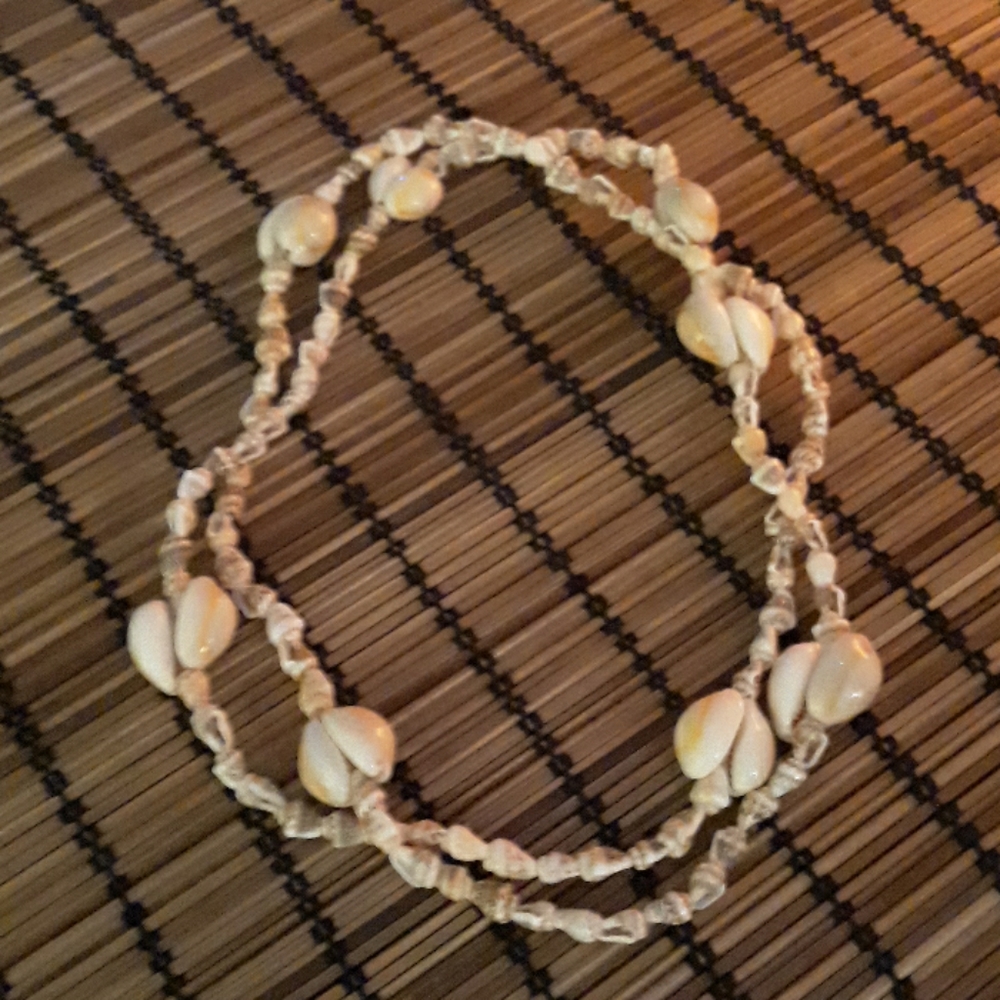 32 inch long real seashell necklace